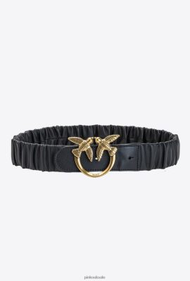 Belts | Pinko Gathered Love Birds belt BLACK-ANTIQUE GOLD FTB64L1047 Pinko Bags Uk