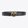 Belts | Pinko Love Birds leather belt BLACK-ANTIQUE GOLD FTB64L968 Pinko Uk