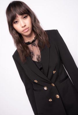 Blazers | Pinko Blazer with jewel buttons LIMO BLACK FTB64L621 Pinko Bags Uk