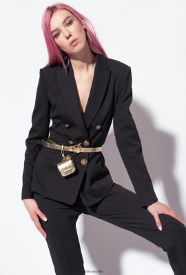 Blazers | Pinko Blazer with jewel buttons LIMO BLACK FTB64L622 Pinko Dress Uk