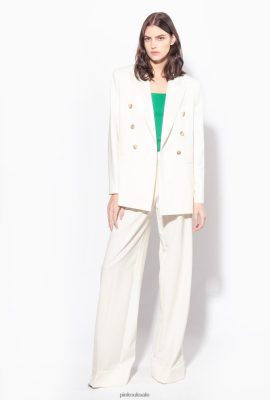 Blazers | Pinko Blazer with satin lapels VANILLA ICE-CREAM WHITE FTB64L591 Pinko Bags Uk