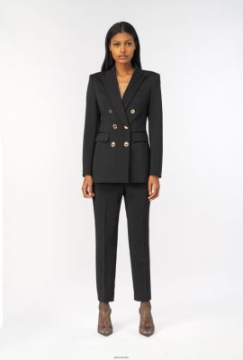 Blazers | Pinko Double-breasted full Milano blazer LIMO BLACK FTB64L575 Pinko Uk