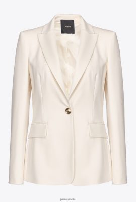 Blazers | Pinko Single-breasted blazer PINK SMOKE WHITE FTB64L588 Pinko Bags Uk