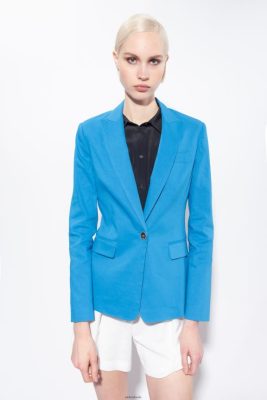 Blazers | Pinko Single-breasted linen blazer DIRECTOR BLUE FTB64L600 Pinko Bags Uk