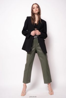 Blazers | Pinko Single-breasted stretch cr&ecirc;pe blazer LIMO BLACK FTB64L624 Pinko Bags Uk