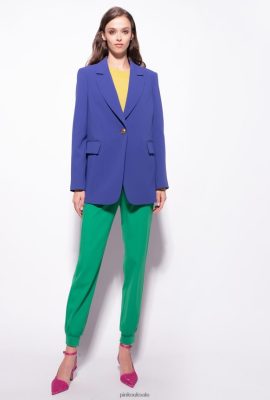 Blazers | Pinko Single-breasted stretch cr&ecirc;pe blazer SPECTRE BLUE FTB64L635 Pinko Uk