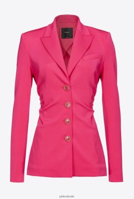 Blazers | Pinko Slim-fit blazer in technical fabric RASPBERRY RED FTB64L608 Pinko Uk