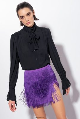 Blouses | Pinko Blouse with bow and ruching LIMO BLACK FTB64L238 Pinko Dress Uk