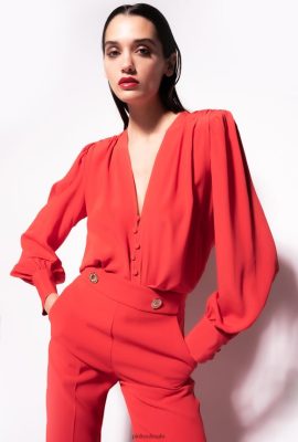 Blouses | Pinko Button-up blouse FORMULA1 RED FTB64L298 Pinko Dress Uk