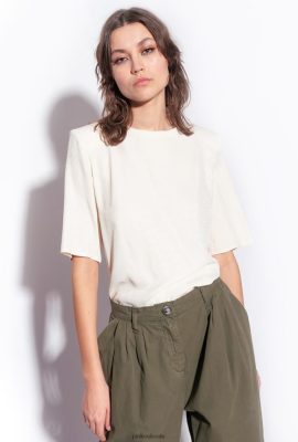 Blouses | Pinko Short-sleeved jacquard blouse PINK SMOKE WHITE FTB64L258 Pinko Bags Uk