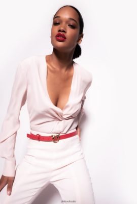 Blouses | Pinko Silk blouse with twist detail PEACH PARFAIT ROSE FTB64L285 Pinko Bags Uk