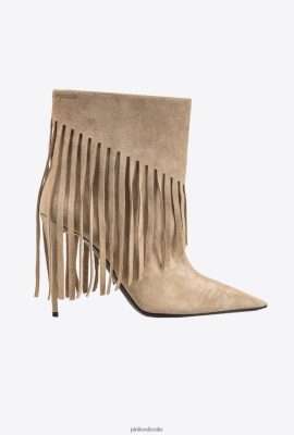 Boots | Pinko Ankle boots with fringing BEIGE-LIGHT TAUPE FTB64L1102 Pinko Dress Uk