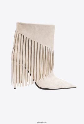 Boots | Pinko Ankle boots with fringing LILY WHITE FTB64L1103 Pinko Uk