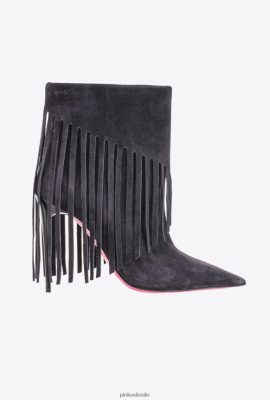 Boots | Pinko Ankle boots with fringing LIMO BLACK FTB64L1104 Pinko Bags Uk
