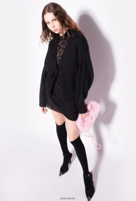Cardigan | Pinko Cropped rib-knit cardigan LIMO BLACK FTB64L553 Pinko Dress Uk
