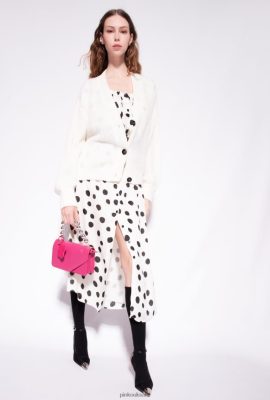 Cardigan | Pinko Cropped rib-knit cardigan SILK WHITE FTB64L552 Pinko Bags Uk