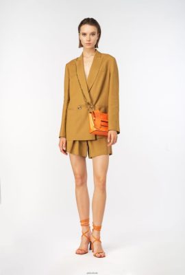 Casual Jackets | Pinko Flowing viscose and linen blazer MUSTARD FTB64L592 Pinko Dress Uk