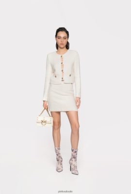 Casual Jackets | Pinko Short patterned tweed jacket PINK SMOKE WHITE FTB64L613 Pinko Dress Uk