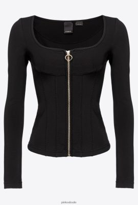 Casual Jackets | Pinko Slim-fitting neoprene jacket LIMO BLACK FTB64L614 Pinko Uk