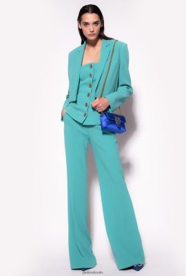 Casual Jackets | Pinko Stretch crepe Spencer jacket BLUE FTB64L602 Pinko Uk