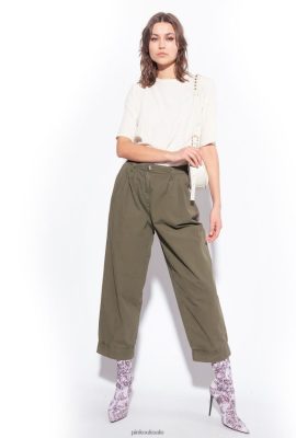 Casual Trousers | Pinko Cotton muslin trousers RIFLE GREEN FTB64L707 Pinko Uk