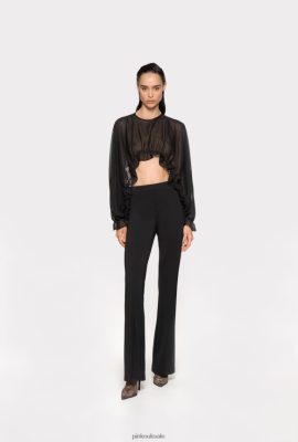 Casual Trousers | Pinko Flared stretch technical trousers LIMO BLACK FTB64L643 Pinko Dress Uk
