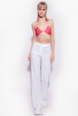 Casual Trousers | Pinko Flared stretch trousers CLOUD WHITE FTB64L666 Pinko Bags Uk