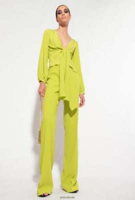 Casual Trousers | Pinko Flared stretch trousers LIME YELLOW FTB64L667 Pinko Dress Uk