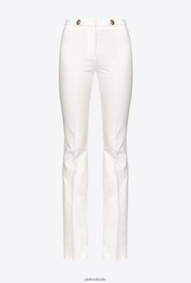 Casual Trousers | Pinko Flared trousers with buttons SNOW WHITE FTB64L734 Pinko Uk