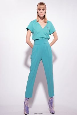 Casual Trousers | Pinko High-waisted stretch cr&ecirc;pe trousers BLUE FTB64L746 Pinko Uk