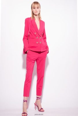 Casual Trousers | Pinko Milano-knit cigarette trousers RASPBERRY RED FTB64L677 Pinko Uk