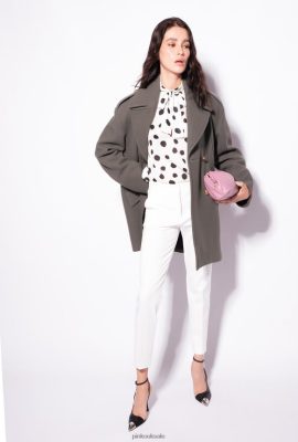 Casual Trousers | Pinko Milano-knit cigarette trousers SNOW WHITE FTB64L770 Pinko Uk