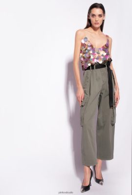 Casual Trousers | Pinko Oversized cargo trousers CYPRESS GREEN FTB64L648 Pinko Bags Uk