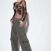 Casual Trousers | Pinko Oversized cargo trousers GREY-GREEN FTB64L638 Pinko Uk