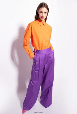 Casual Trousers | Pinko Palazzo trousers with waist straps PRIDE PURPLE FTB64L727 Pinko Dress Uk