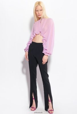 Casual Trousers | Pinko Slim-fit slit-hem trousers LIMO BLACK FTB64L726 Pinko Bags Uk