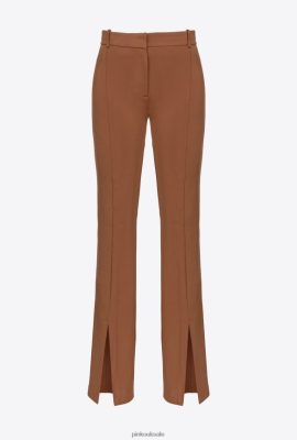 Casual Trousers | Pinko Slit-hem trousers BROWN - DACHSHUND FTB64L776 Pinko Uk