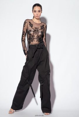 Casual Trousers | Pinko Streetwear cargo trousers LIMO BLACK FTB64L641 Pinko Uk