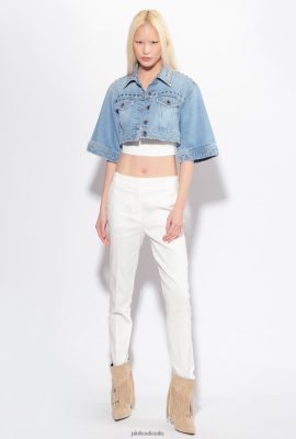 Casual Trousers | Pinko Stretch linen cigarette trousers CLOUD WHITE FTB64L692 Pinko Uk