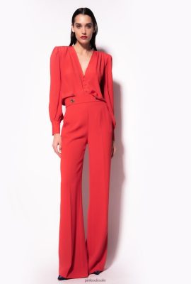 Casual Trousers | Pinko Trousers with golden buttons FORMULA1 RED FTB64L661 Pinko Dress Uk