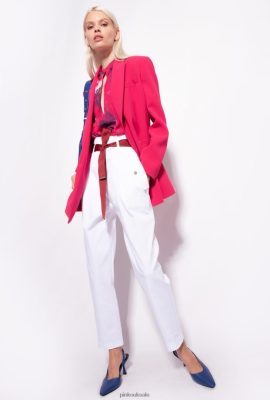 Casual Trousers | Pinko Trousers with logo-branded belt SNOW WHITE FTB64L683 Pinko Uk