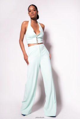 Casual Trousers | Pinko Wide-leg stretch trousers LIGHT BLUE GLASS FTB64L668 Pinko Uk