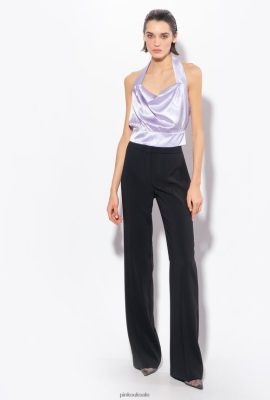 Casual Trousers | Pinko Wide-leg stretch trousers LIMO BLACK FTB64L669 Pinko Bags Uk