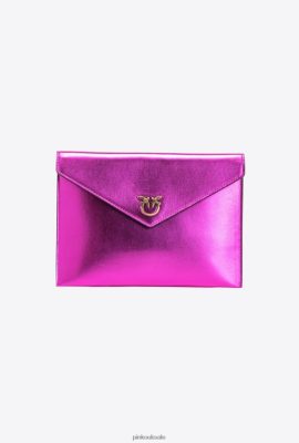Clutch Bags | Pinko Laminated flat bag PINK-ANTIQUE GOLD FTB64L1201 Pinko Dress Uk