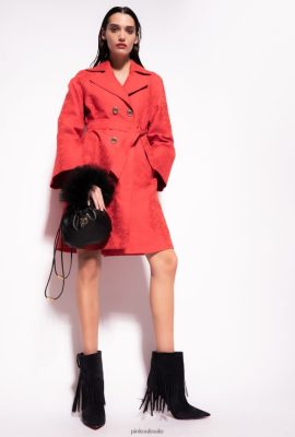 Coats | Pinko Jacquard trench coat with logo pattern FORMULA1 RED FTB64L839 Pinko Uk