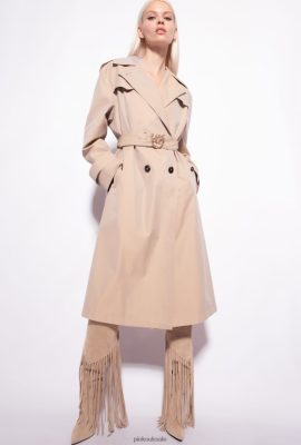 Coats | Pinko Trench coat with Love Birds buckle SAFARI BEIGE FTB64L831 Pinko Bags Uk