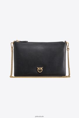 Crossbody Bags | Pinko Classic Flat Love Bag Simply BLACK-ANTIQUE GOLD FTB64L1184 Pinko Uk