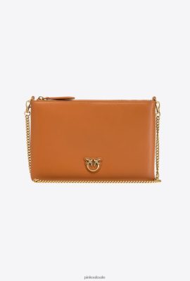 Crossbody Bags | Pinko Flat LoveBag Simply COGNAC-ANTIQUE GOLD FTB64L1191 Pinko Bags Uk