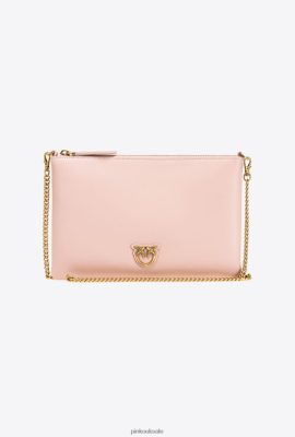 Crossbody Bags | Pinko Flat LoveBag Simply DUSTY PINK-ANTIQUE GOLD FTB64L1187 Pinko Uk