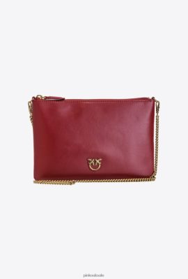 Crossbody Bags | Pinko Flat LoveBag Simply RUBY RED-ANTIQUE GOLD FTB64L1188 Pinko Bags Uk